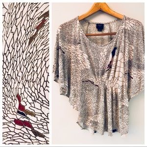 Anthropologie Deletta abstract dolman sleeve top